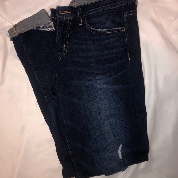 Skinny Dark Wash Distressed Jeans-Bridge by Gly - Picture 1 of 4